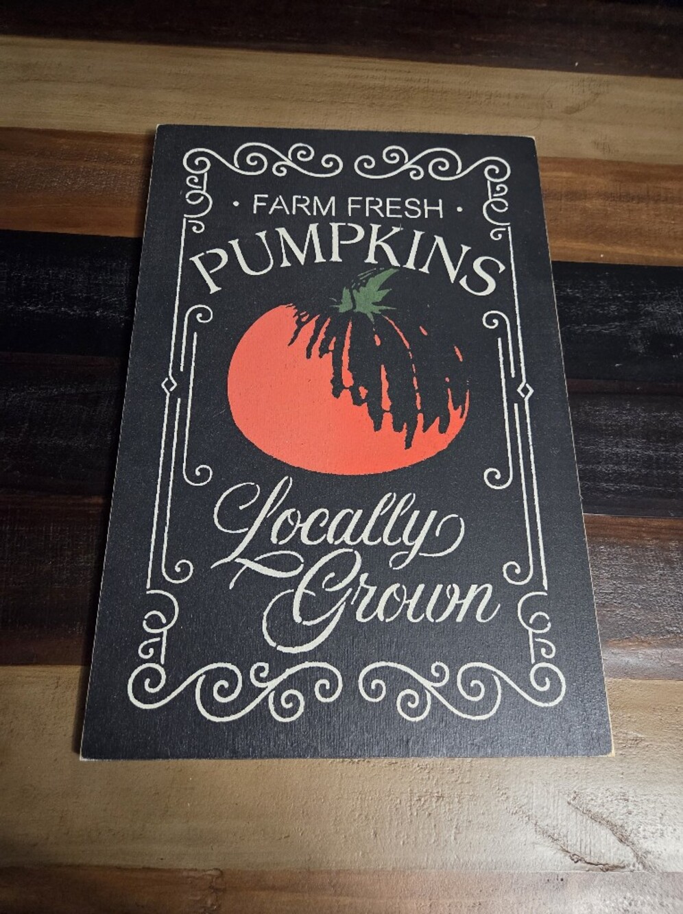 Wooden Locally Grown Pumpkin Wall Art